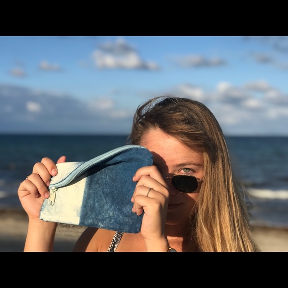 🍁SOLD AT MADEWELL POP UP🍁Shibori  pouch wzipper - Picture 3 of 4